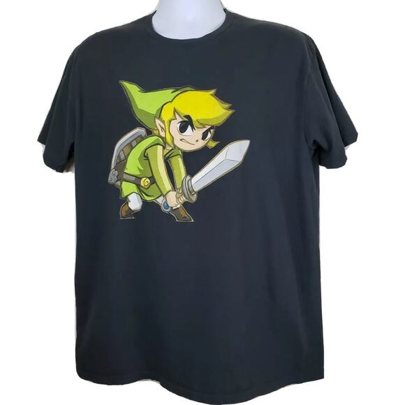 Official Nintendo Legend of Zelda Spirit Tracks Link black t-shirt size XL - Picture 1 of 5